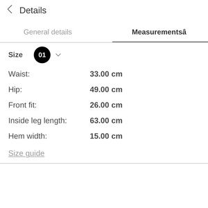 stradivarius jeans size guide